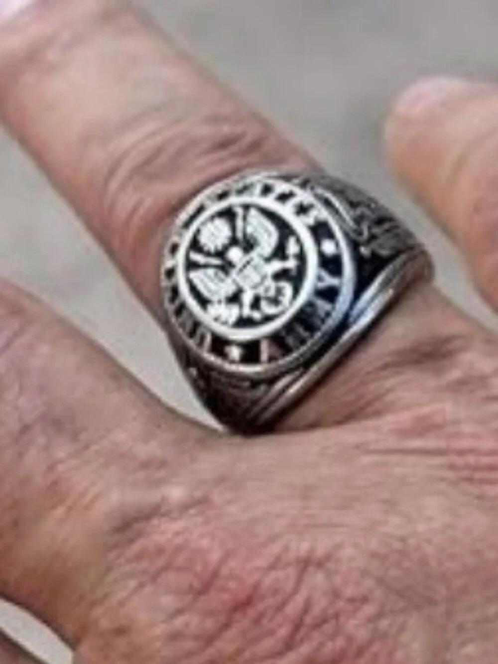 Stainless steel Army American Flag Eagle ring Sizes 7 - 13
